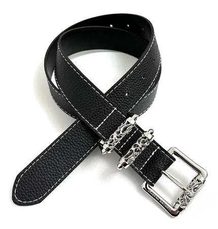THETLSTUDIO 105cm Direction of Light Roller Y2K metal leather belt male design niche versatile retro belt