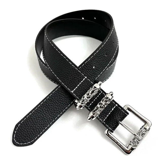 TALKLESSFASHION 105cm Direction of Light Roller Y2K metal leather belt male design niche versatile retro belt