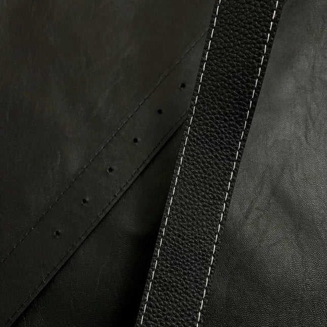 TALKLESSFASHION 105cm Direction of Light Roller Y2K metal leather belt male design niche versatile retro belt