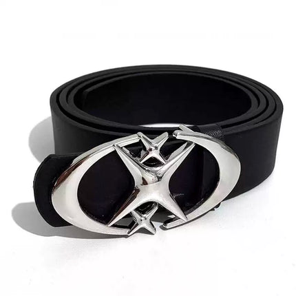 TALKLESSFASHION 105cm Direction oflight niche trouser belt American premium ins buckle belt black belt men's and women's accessories