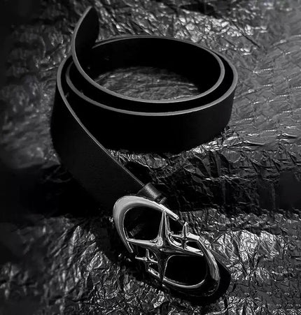 THETLSTUDIO 105cm Direction oflight niche trouser belt American premium ins buckle belt black belt men's and women's accessories