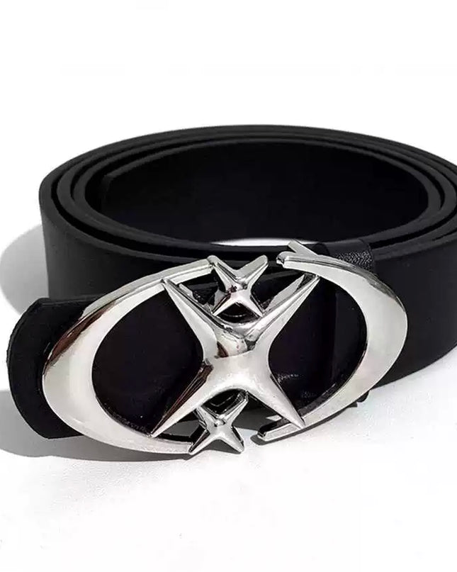 TALKLESSFASHION 105cm Direction oflight niche trouser belt American premium ins buckle belt black belt men's and women's accessories