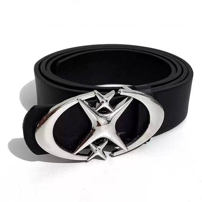 TALKLESSFASHION 105cm Direction oflight niche trouser belt American premium ins buckle belt black belt men's and women's accessories