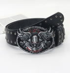 105cm in length 3.8cm in width / black skull wings