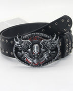 105cm in length 3.8cm in width / black skull wings