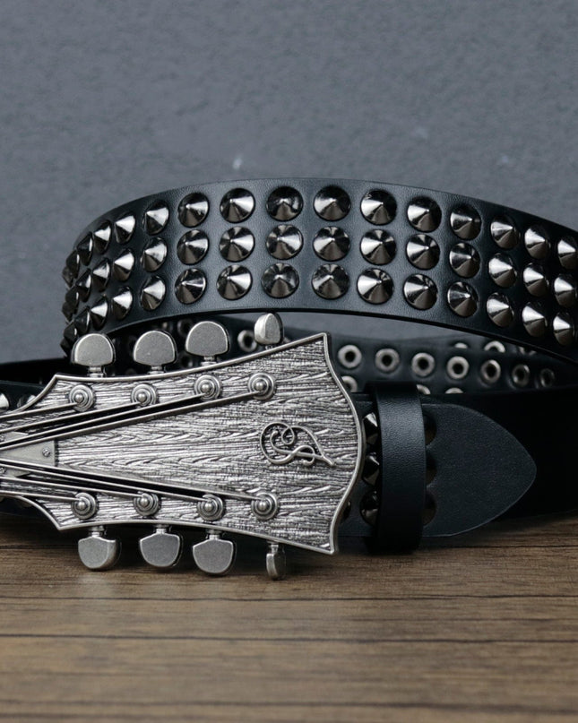TALKLESSFASHION 105cm / WJPH-001 Guitar Punk Hardware Belt Y2K Punk Rivet Guitar Belt