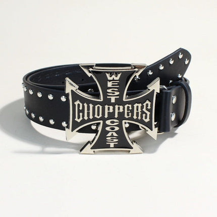 TALKLESSFASHION 108cm long / Black (3.8cm English Cross Buckle Silver Rivet Strap) New Trend Belt Fashion Personality Willow Stud Youth Belt Punk Cross Snap Casual Pants Belt In Stock Wholesale