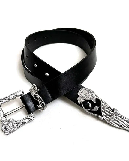 TALKLESSFASHION 110cm Direction of Light belt men's design sense niche American trouser belt black cleanfit belt