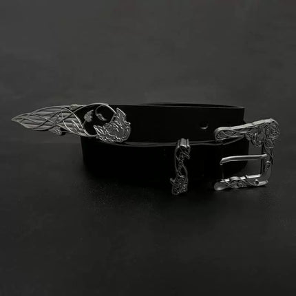 TALKLESSFASHION 110cm Direction of Light belt men's design sense niche American trouser belt black cleanfit belt