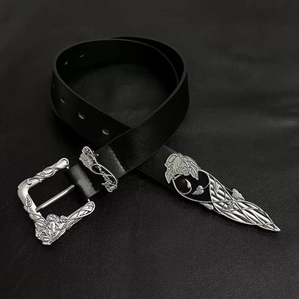 TALKLESSFASHION 110cm Direction of Light belt men's design sense niche American trouser belt black cleanfit belt