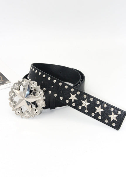 THETLSTUDIO 110cm / Star black 3.8cm Crack studded faucet alloy belt belt subculture style hiphop punk rock hip hop personality