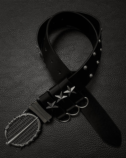 TALKLESSFASHION 112cm Direction of Light Knight Rivet Niche Subculture Hip Hop Belt Vintage Belt Pant Belt Male Trend