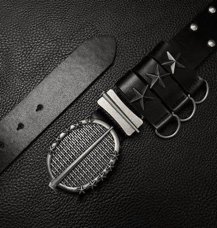TALKLESSFASHION 112cm Direction of Light Knight Rivet Niche Subculture Hip Hop Belt Vintage Belt Pant Belt Male Trend
