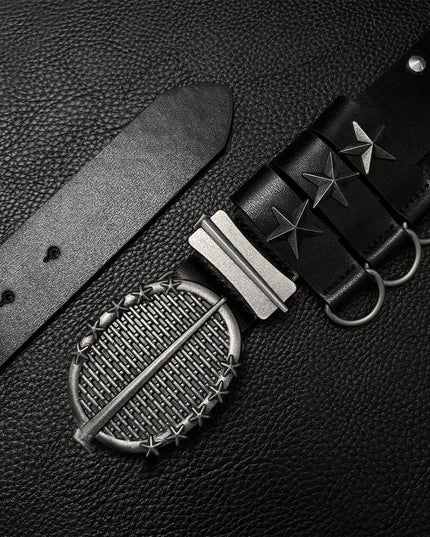 TALKLESSFASHION 112cm Direction of Light Knight Rivet Niche Subculture Hip Hop Belt Vintage Belt Pant Belt Male Trend
