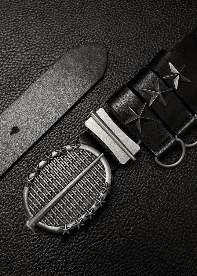 TALKLESSFASHION 112cm Direction of Light Knight Rivet Niche Subculture Hip Hop Belt Vintage Belt Pant Belt Male Trend
