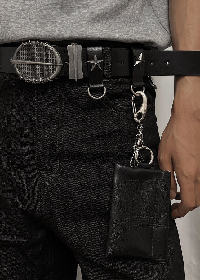 TALKLESSFASHION 112cm Direction of Light Knight Rivet Niche Subculture Hip Hop Belt Vintage Belt Pant Belt Male Trend