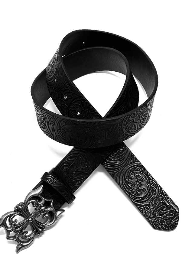 TALKLESSFASHION 120cm / black Direction of Light Vintage Diablo Cross Belt Rivet Belt Punk Niche Accessories