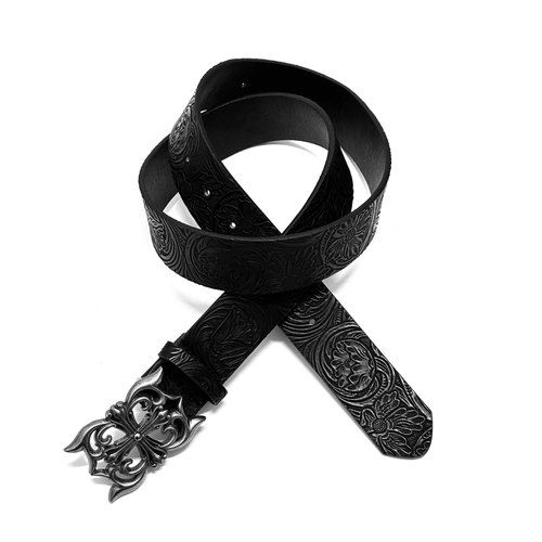 THETLSTUDIO 120cm / black Direction of Light Vintage Diablo Cross Belt Rivet Belt Punk Niche Accessories