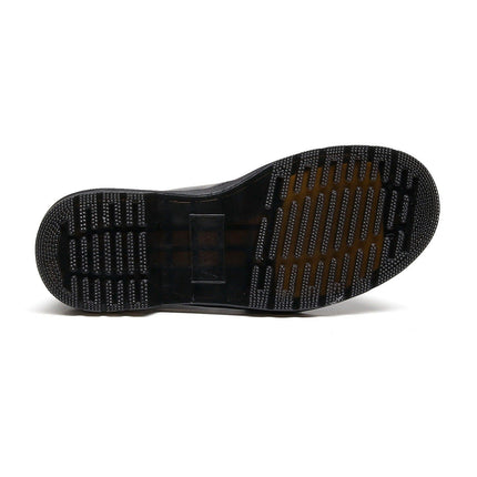 TALKLESSFASHION 1461 low-top small leather shoeswomen's leather metal buckle cross-border large size pure black round toe casual workwear shoes for men Martin shoes