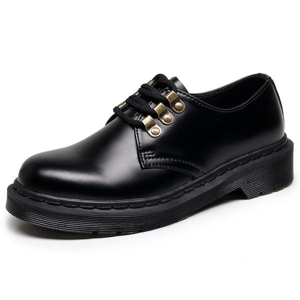 Metal Buckle Pure Black Low-Tops