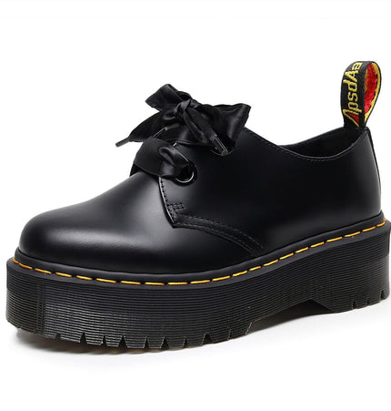 THETLSTUDIO 1461 Platform Small Leather Shoes 2 Hole Rose Roger Women's Homo Holly Leather Low Top Flatform Sole Booties College Style