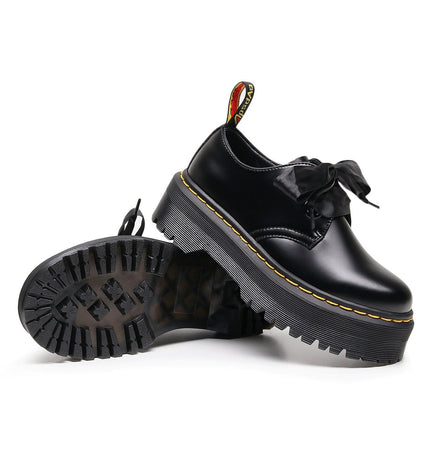 THETLSTUDIO 1461 Platform Small Leather Shoes 2 Hole Rose Roger Women's Homo Holly Leather Low Top Flatform Sole Booties College Style