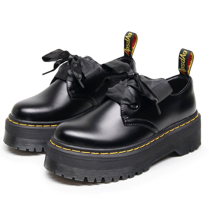THETLSTUDIO 1461 Platform Small Leather Shoes 2 Hole Rose Roger Women's Homo Holly Leather Low Top Flatform Sole Booties College Style