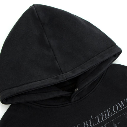 TALKLESSFASHION 2019 American retro trend heavy compound wash abstract pattern design men's hooded loose hooded sweatshirt