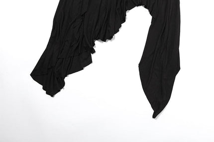 TALKLESSFASHION 2024 Cross-border European and American Style Autumn New Women's Clothing Solid Color Slim Street Fashion High-waisted Irregular Skirt Women