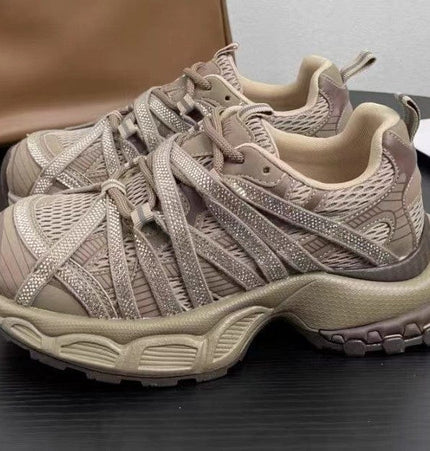 TALKLESSFASHION 2025 summer new braided strap casual height-increasing daddy shoes