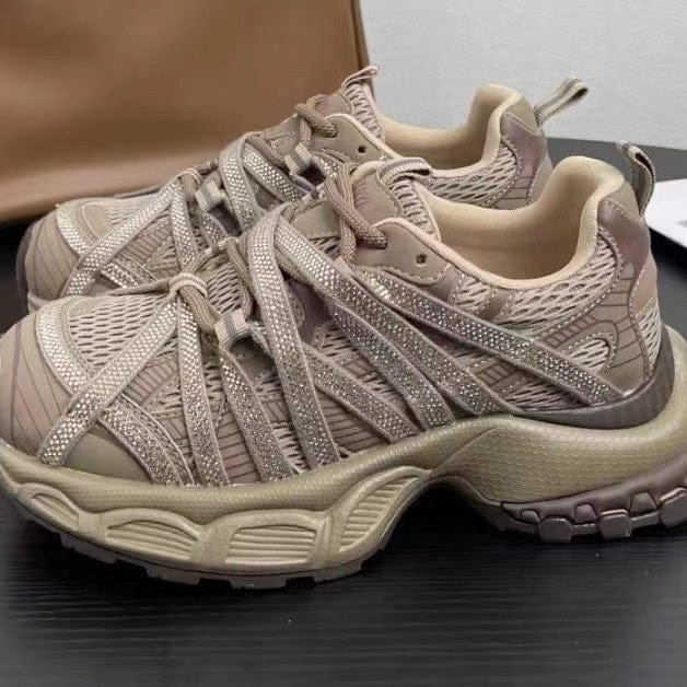 TALKLESSFASHION 2025 summer new braided strap casual height-increasing daddy shoes