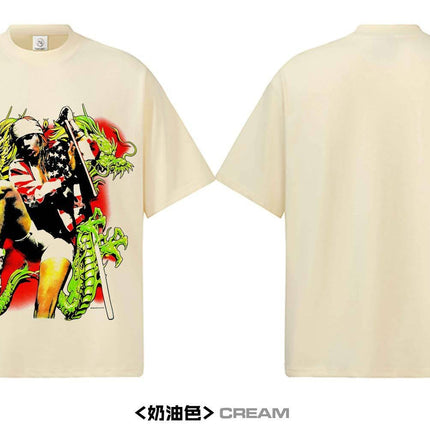 TALKLESSFASHION 2026 Cross-border Playboi Carti Summer Cotton Short Sleeve T-Shirt Men's American Crew Neck Dropped Shoulder Couple Short Sleeves