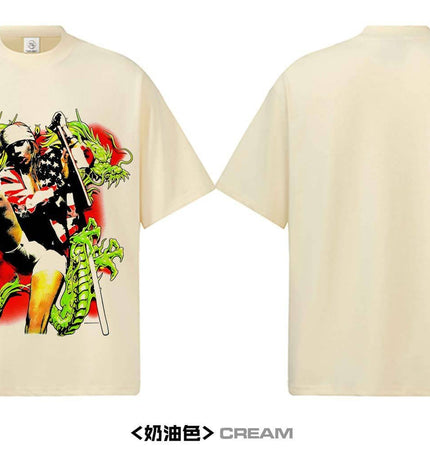 THETLSTUDIO 2026 Cross-border Playboi Carti Summer Cotton Short Sleeve T-Shirt Men's American Crew Neck Dropped Shoulder Couple Short Sleeves