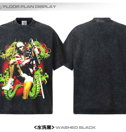 THETLSTUDIO 2026 Cross-border Playboi Carti Summer Cotton Short Sleeve T-Shirt Men's American Crew Neck Dropped Shoulder Couple Short Sleeves
