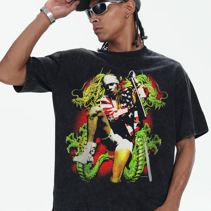 TALKLESSFASHION 2026 Cross-border Playboi Carti Summer Cotton Short Sleeve T-Shirt Men's American Crew Neck Dropped Shoulder Couple Short Sleeves