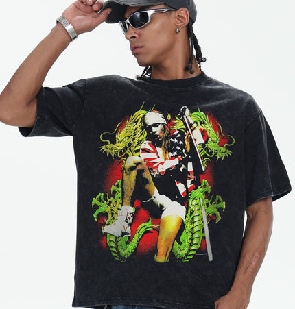 THETLSTUDIO 2026 Cross-border Playboi Carti Summer Cotton Short Sleeve T-Shirt Men's American Crew Neck Dropped Shoulder Couple Short Sleeves