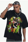 TALKLESSFASHION 2026 Cross-border Playboi Carti Summer Cotton Short Sleeve T-Shirt Men's American Crew Neck Dropped Shoulder Couple Short Sleeves