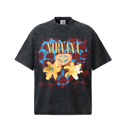 THETLSTUDIO 2026 Spring and Summer Nirvana Heart-shaped Gift Box American Cotton T-Shirt Men's Direct Jet Print Summer Breathable American Short Sleeves