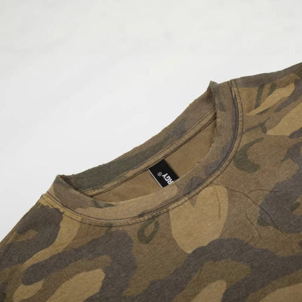 TALKLESSFASHION 2026 Spring New High Street Military Green Camouflage Crew Neck Sweatshirt Oversize Loose Cotton Blend Trendy Brand Long Sleeves