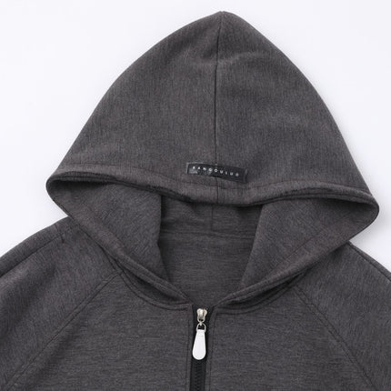 TALKLESSFASHION 25010 Retro High-End Neutral Trend Solid Color Deconstructed Jacket Design Men's Loose Cardigan Hooded Sweatshirt