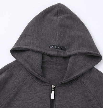 THETLSTUDIO 25010 Retro High-End Neutral Trend Solid Color Deconstructed Jacket Design Men's Loose Cardigan Hooded Sweatshirt