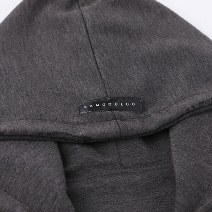 TALKLESSFASHION 25010 Retro High-End Neutral Trend Solid Color Deconstructed Jacket Design Men's Loose Cardigan Hooded Sweatshirt