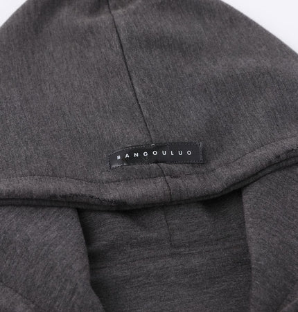 THETLSTUDIO 25010 Retro High-End Neutral Trend Solid Color Deconstructed Jacket Design Men's Loose Cardigan Hooded Sweatshirt