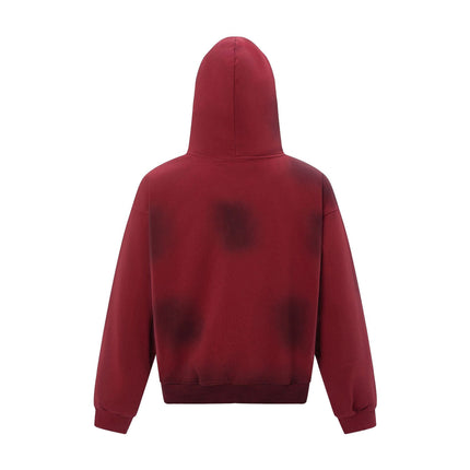 TALKLESSFASHION 27112 Fall/Winter American Retro High-End Neutral Letter Print Design Washed Heavy Men's Hooded Sweatshirt