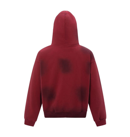 TALKLESSFASHION 27112 Fall/Winter American Retro High-End Neutral Letter Print Design Washed Heavy Men's Hooded Sweatshirt