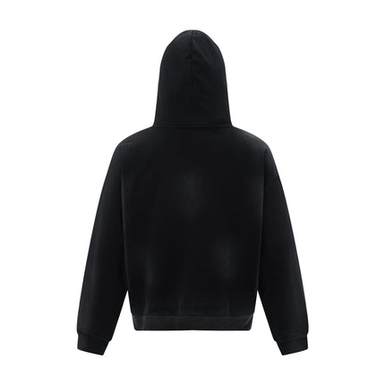 TALKLESSFASHION 27112 Fall/Winter American Retro High-End Neutral Letter Print Design Washed Heavy Men's Hooded Sweatshirt