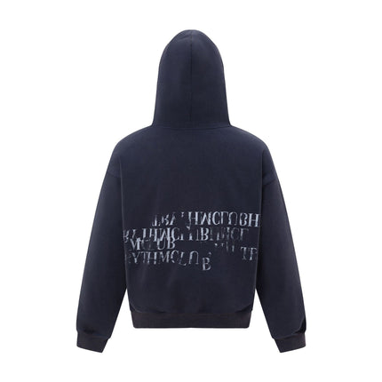 TALKLESSFASHION 27245 American retro high-end neutral letter design neutral thickened men's heavy loose hooded sweatshirt