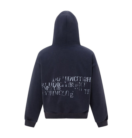 TALKLESSFASHION 27245 American retro high-end neutral letter design neutral thickened men's heavy loose hooded sweatshirt