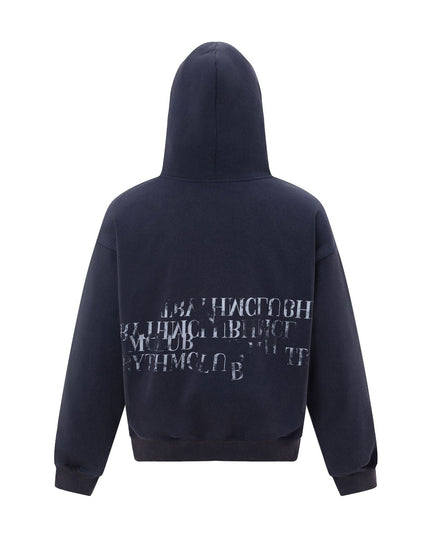 TALKLESSFASHION 27245 American retro high-end neutral letter design neutral thickened men's heavy loose hooded sweatshirt