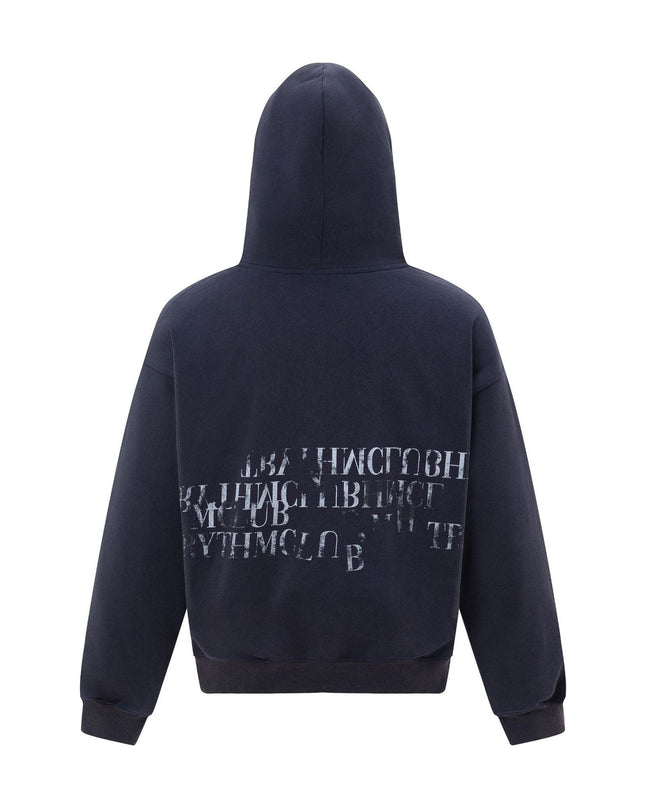 TALKLESSFASHION 27245 American retro high-end neutral letter design neutral thickened men's heavy loose hooded sweatshirt